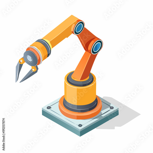 Industrial robotic arm on a white background.