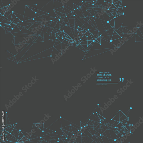 Tech Universe Glowing Nodes in Virtual Space. Vector Abstract Background