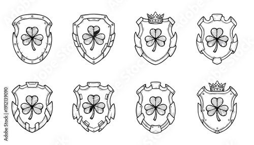 St. Patrick's Day Shamrock Shield Heraldry Icons