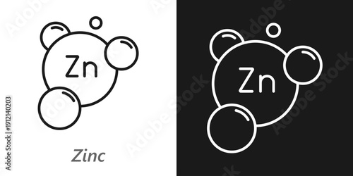 Zinc Line Icon, Skincare and Health Ingredient, Anti-Acne and Protective Cosmetic Symbol