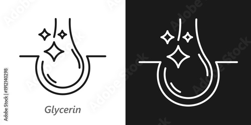 Glycerin Line Icon, Skincare and Cosmetic Ingredient, Moisturizing and Hydrating Symbol