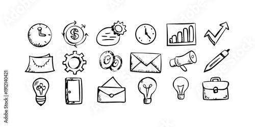 A collection of diverse icons representing various activities and objects Vector