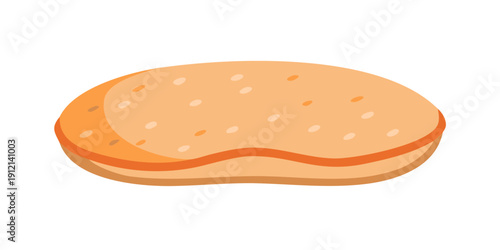 A delicious looking slice of toasted bread with a golden brown crust. Vector