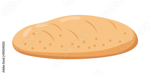 A freshly baked loaf of bread with a golden brown crust and visible scoring Vector