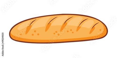 A freshly baked loaf of bread with a golden brown crust and visible scoring Vector