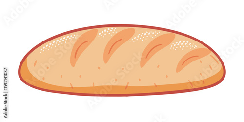 A freshly baked loaf of bread with a golden brown crust Vector