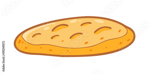 A freshly baked loaf of bread with a golden crust and visible scoring. Vector