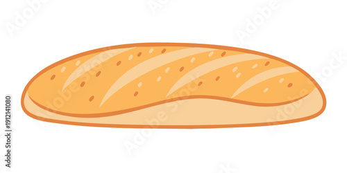 A freshly baked loaf of bread with a golden brown crust and visible scoring Vector