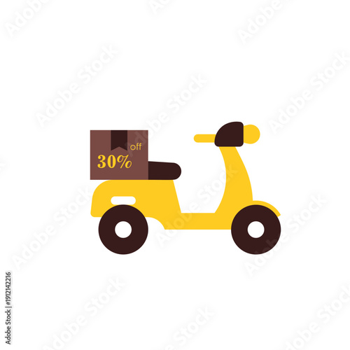30 Percent Off Delivery Motorcycle Icon