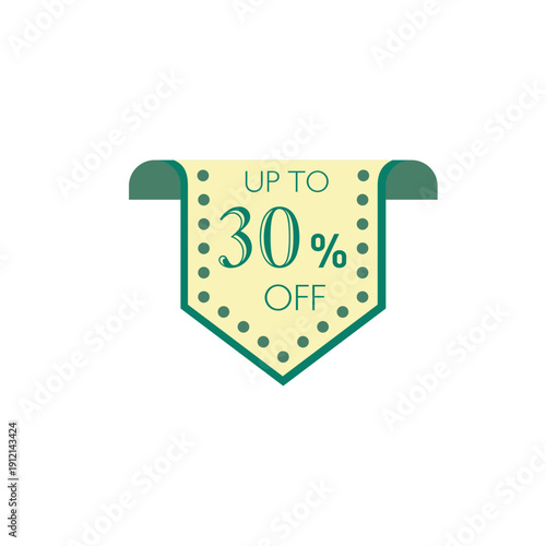 30 Percent Off Discount Sticker Icon With Sale