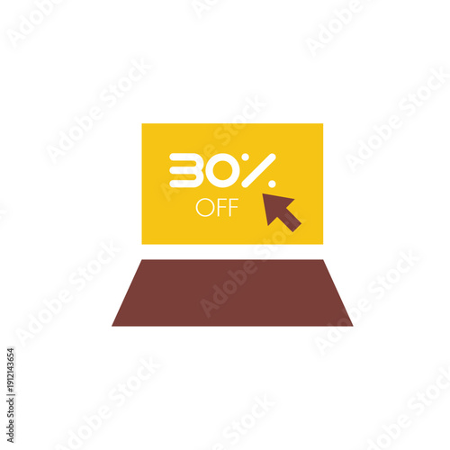 30 Percent Off Laptop Online Shop Icon Sale