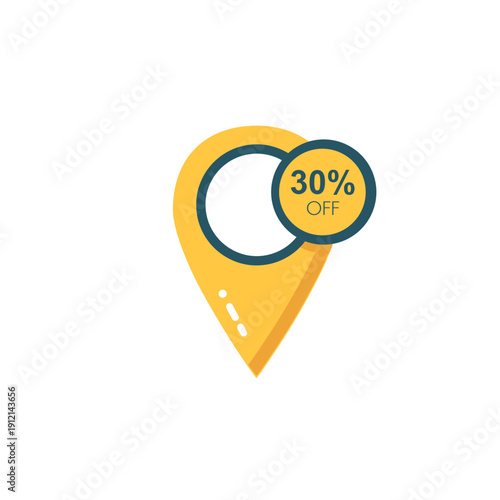 30 Percent Off Local Sale Icon With Tag