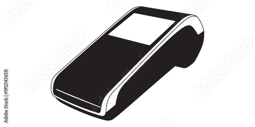 Black and white illustration of a smartphone device isolated on white background