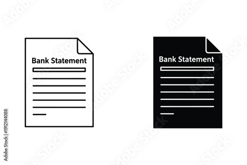 Bank Statement Documents Flat Design Vector Illustration