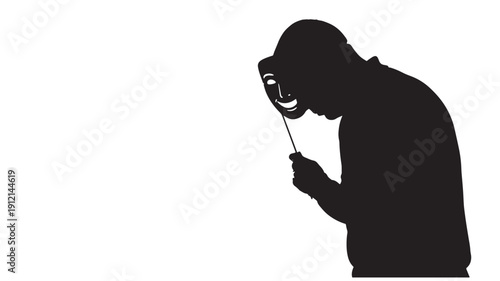 A person examining details with a magnifying glass in a close-up silhouette view