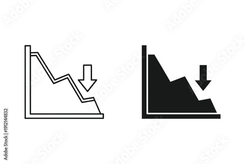 Wallpaper Mural Stylish graph icons in flat design with arrow vector illustration Torontodigital.ca