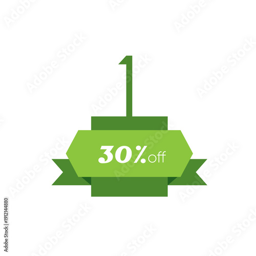 30 Percent Off Ribbon Tag Icon Sale