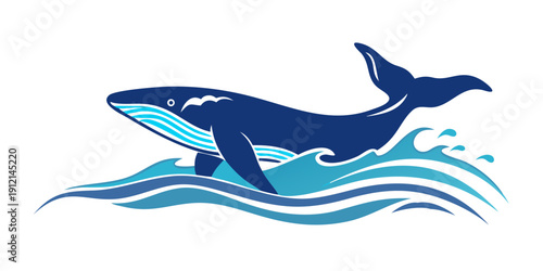 Foto A majestic blue whale swimming gracefully in the vast ocean