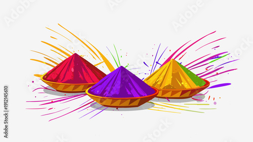 Vibrant 3d geometric shapes with colorful radiant lines and abstract design elements