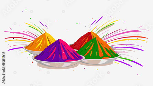 Vibrant piles of colorful powder symbolizing festive celebration and cultural traditions