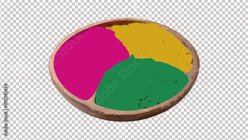 Colorful pie chart divided into three distinct segments with different colors.