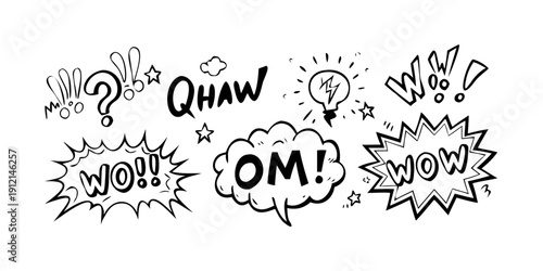 A collection of various speech bubbles with different expressions and designs Vector