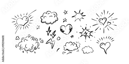 A collection of various speech bubbles and thought clouds in different shapes and sizes Vector