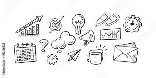 Assorted icons representing various objects and concepts commonly used in daily life Vector