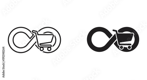 Infinity symbol with train vector illustration flat design scalable art