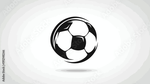 Dynamic Stylized Soccer Ball Illustration. Monochrome Football Graphic for Sports, Games, and Competition. Vector Icon Element.