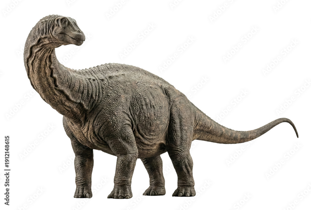 Fototapeta premium Brachiosaurus sauropod dinosaur isolated. Giant herbivore side view.