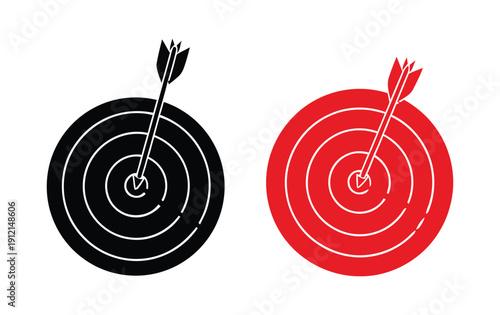 Archery targets with arrows