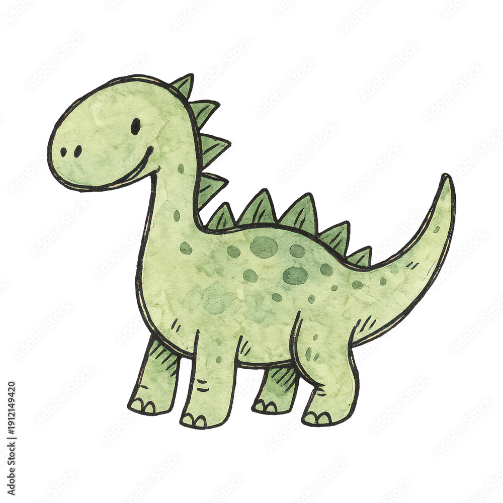 Naklejka premium PNG Cute cartoon dinosaur illustration.