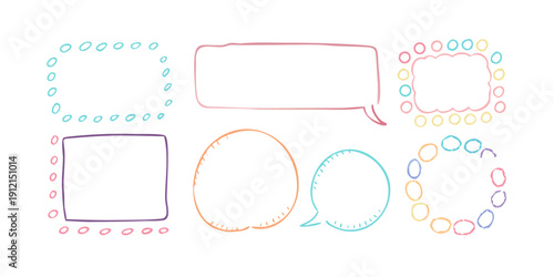 A colorful array of diverse speech bubble and thought bubble shapes Vector