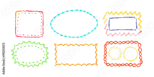 A colorful array of various shapes and patterns on a white background. Vector