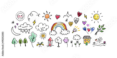 A vibrant collection of diverse emojis representing various objects and emotions Vector
