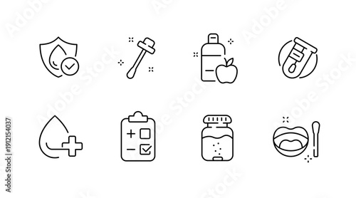 Essential symbol set: healthcare icons for medical and wellness concepts