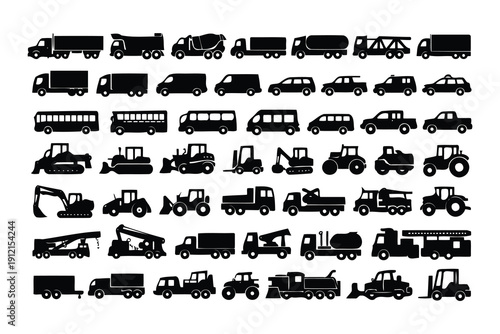 collection of vehicle silhouettes