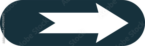 Modern minimalist right arrow icon design in a rounded pill shape button for web interface navigation and digital app user experience direction.