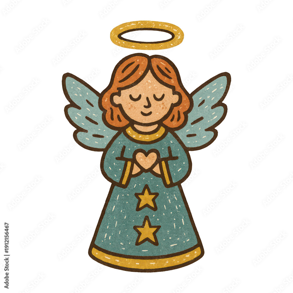 Obraz premium PNG Whimsical angel with halo