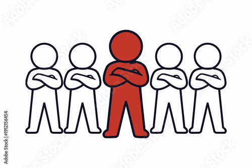 red leader stands out from white crowd