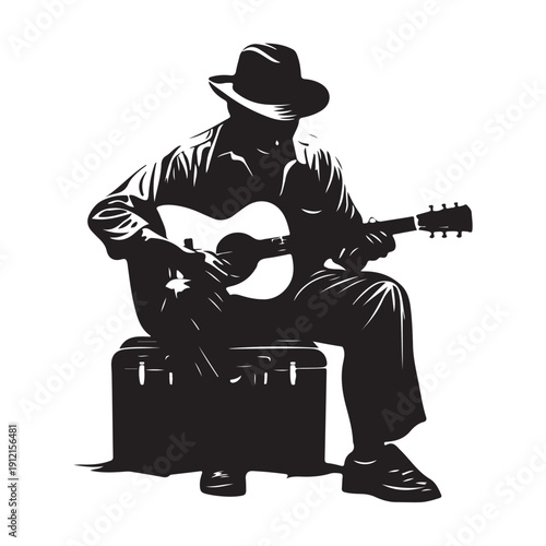 Guitar Player Silhouette vector cut files