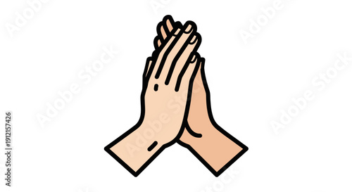 Hands clapping together illustration celebration applause gesture isolated