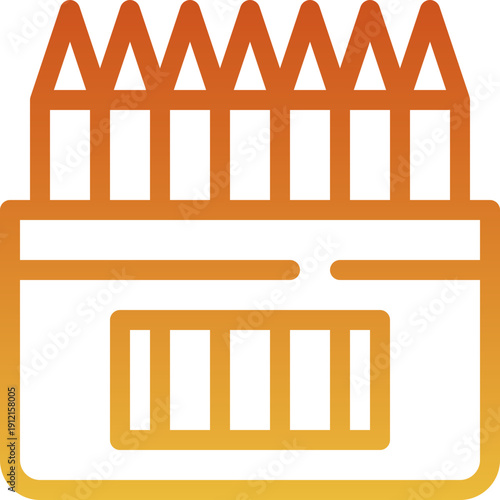Colour Pencil Lineal Gradient Vector Icon.