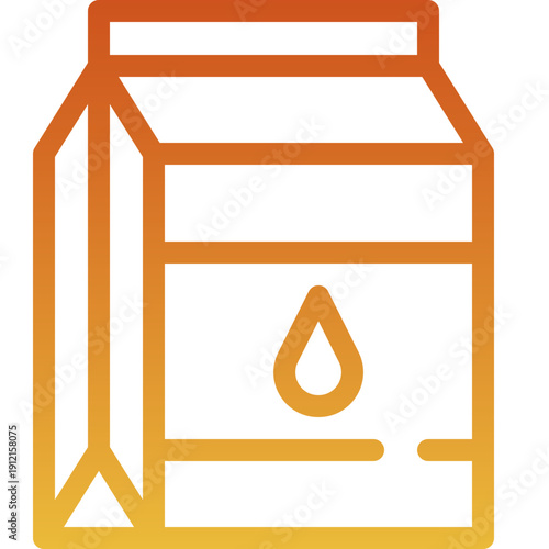 Milk Pack Lineal Gradient Vector Icon.