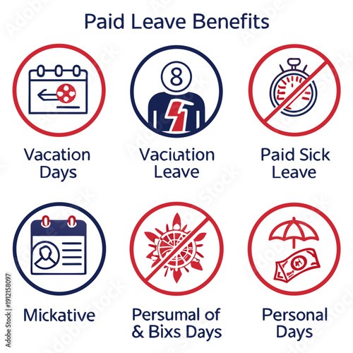 Paid leave benefits infographic Vector