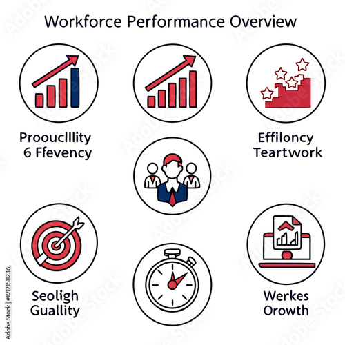 Workforce performance overview infographic Vector
