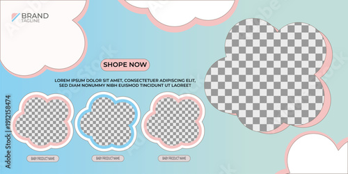 Baby shop banner template Design
