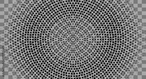 Halftone Pattern Radial Op Art Geometric Checkerboard Dot Grid Monochrome Grayscale Illustration Graphic Repeater