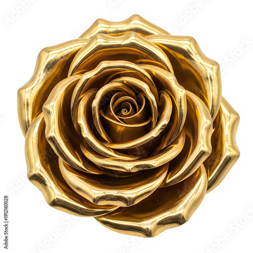 A stunning and intricate gold rose with delicate petals and a rich, luxurious sheen.